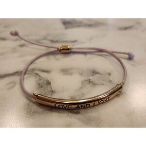 Love And Light Adjustable Bracelet With Cord & Gold-Tone Tube